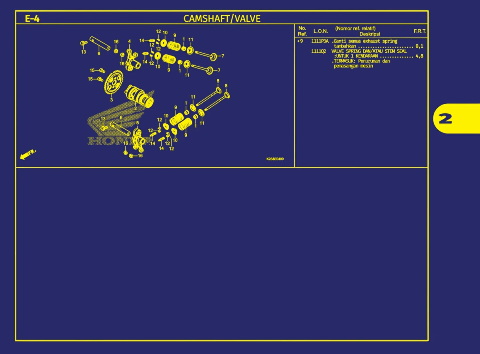 camshaft atau valve 3