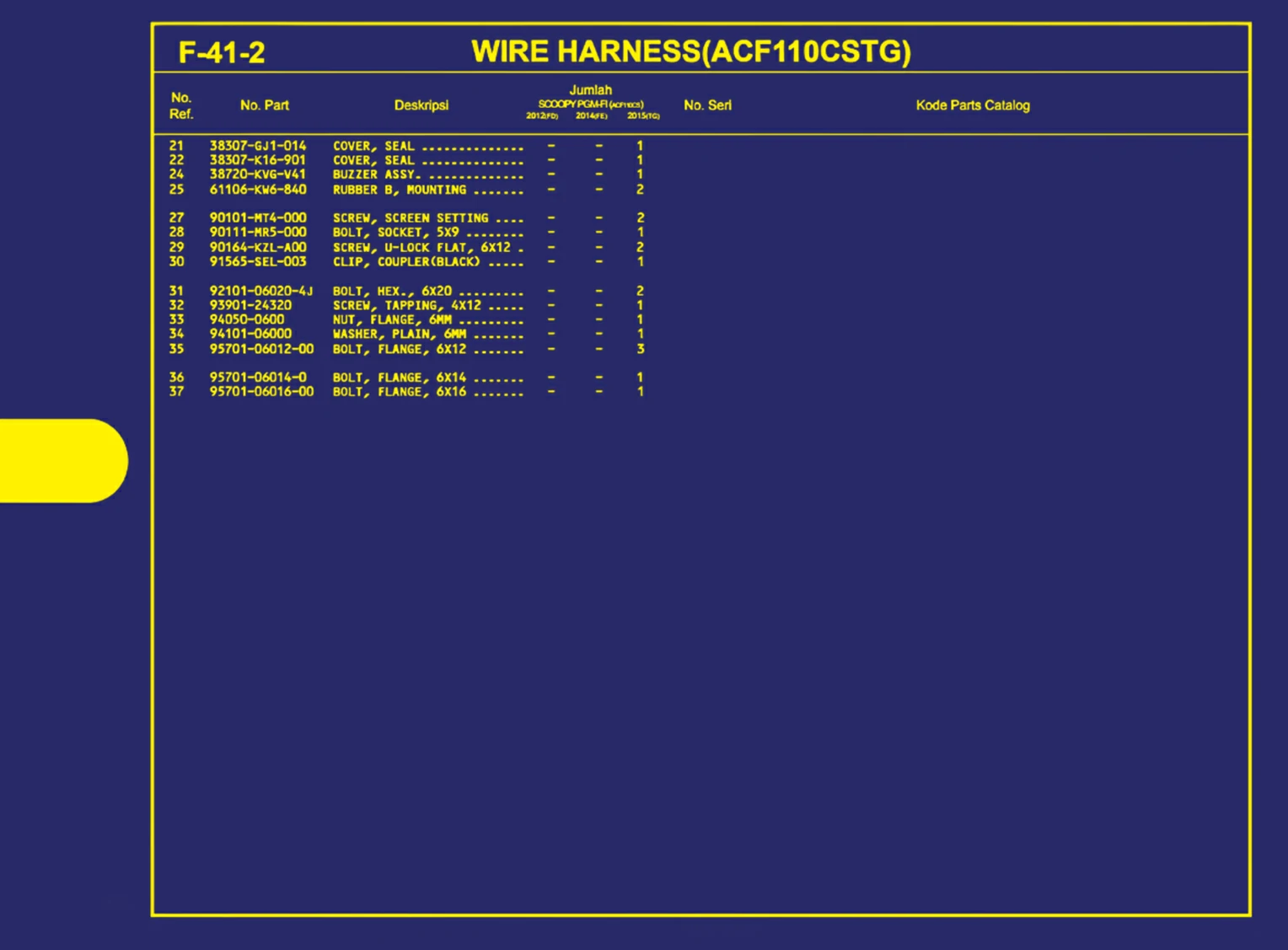 wire harness(acf110cstg) 2
