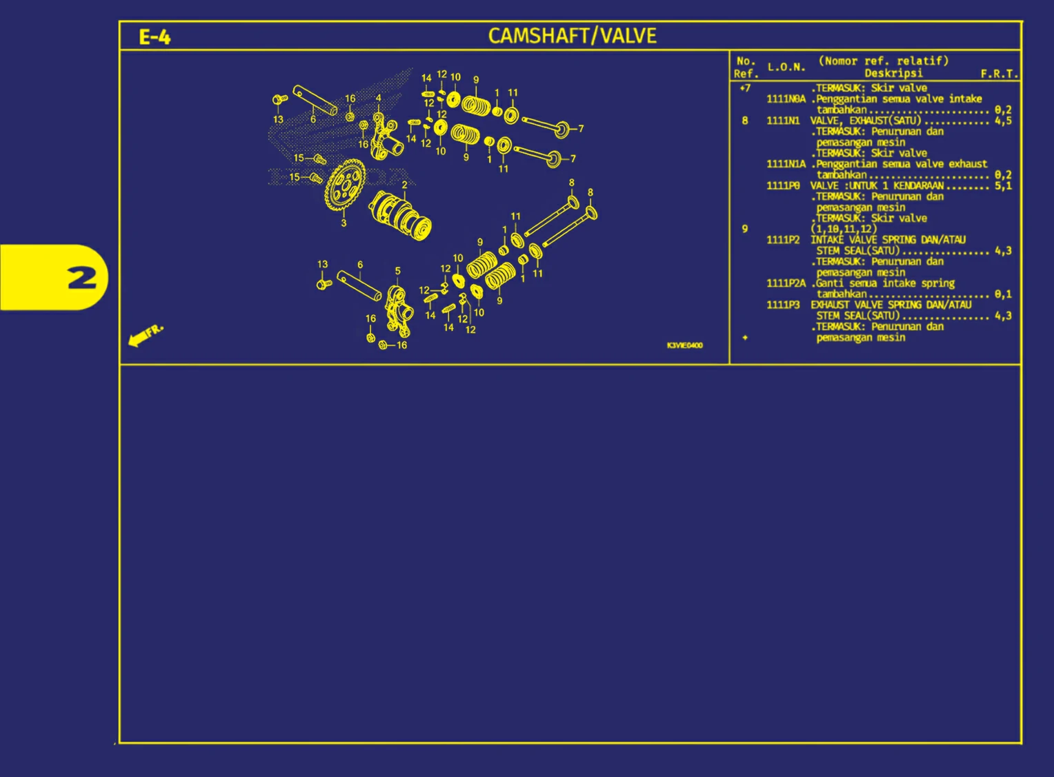 camshaft atau valve 2
