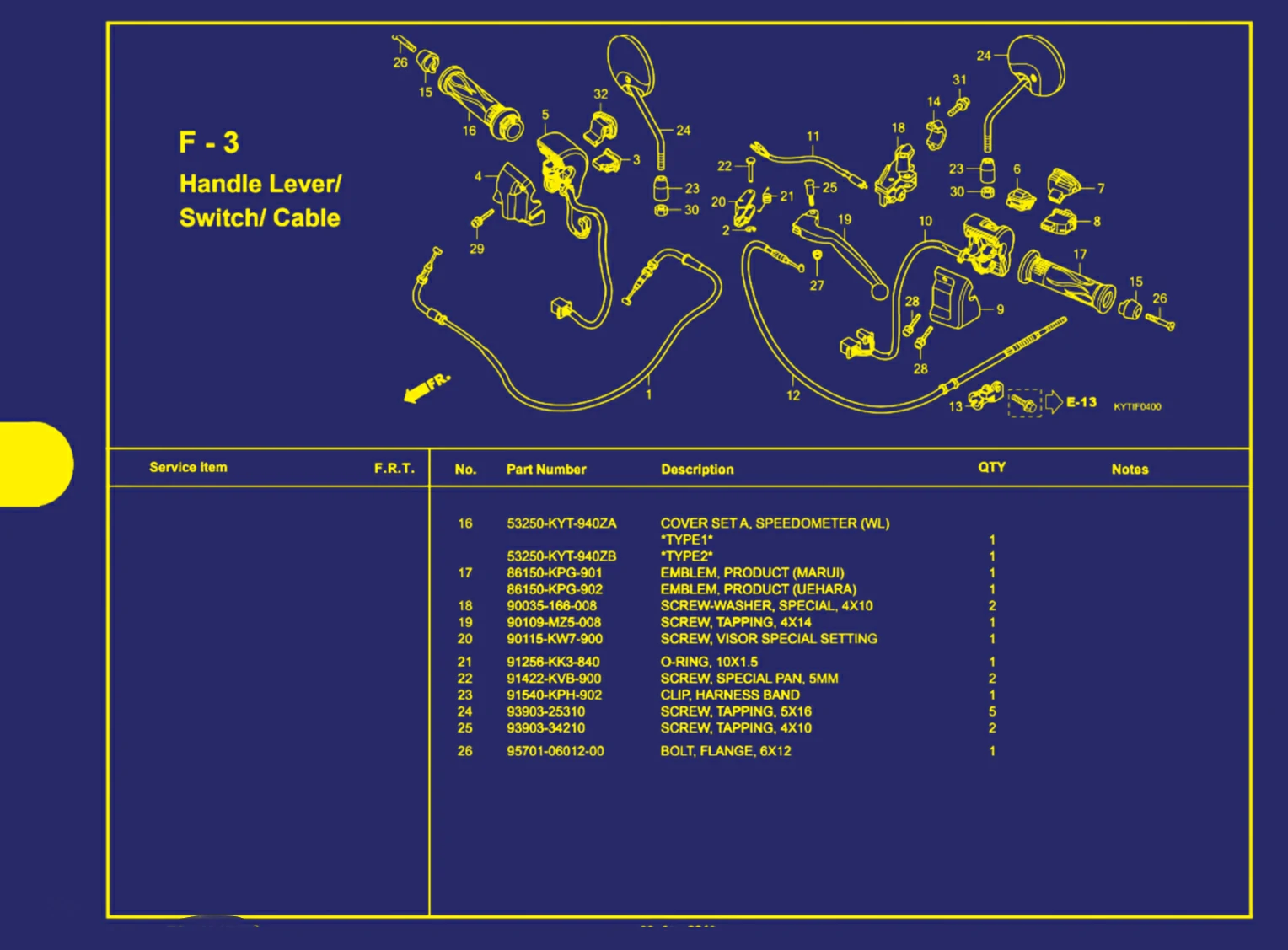 handle lever atau switch atau cable 2