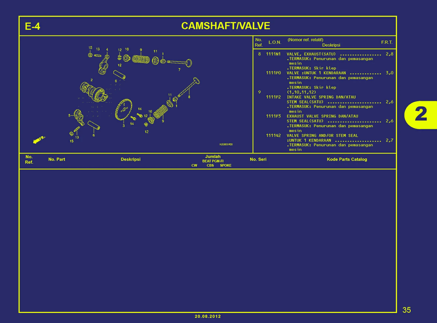 Gambar BEAT FI-CAMSHAFT VALVE B