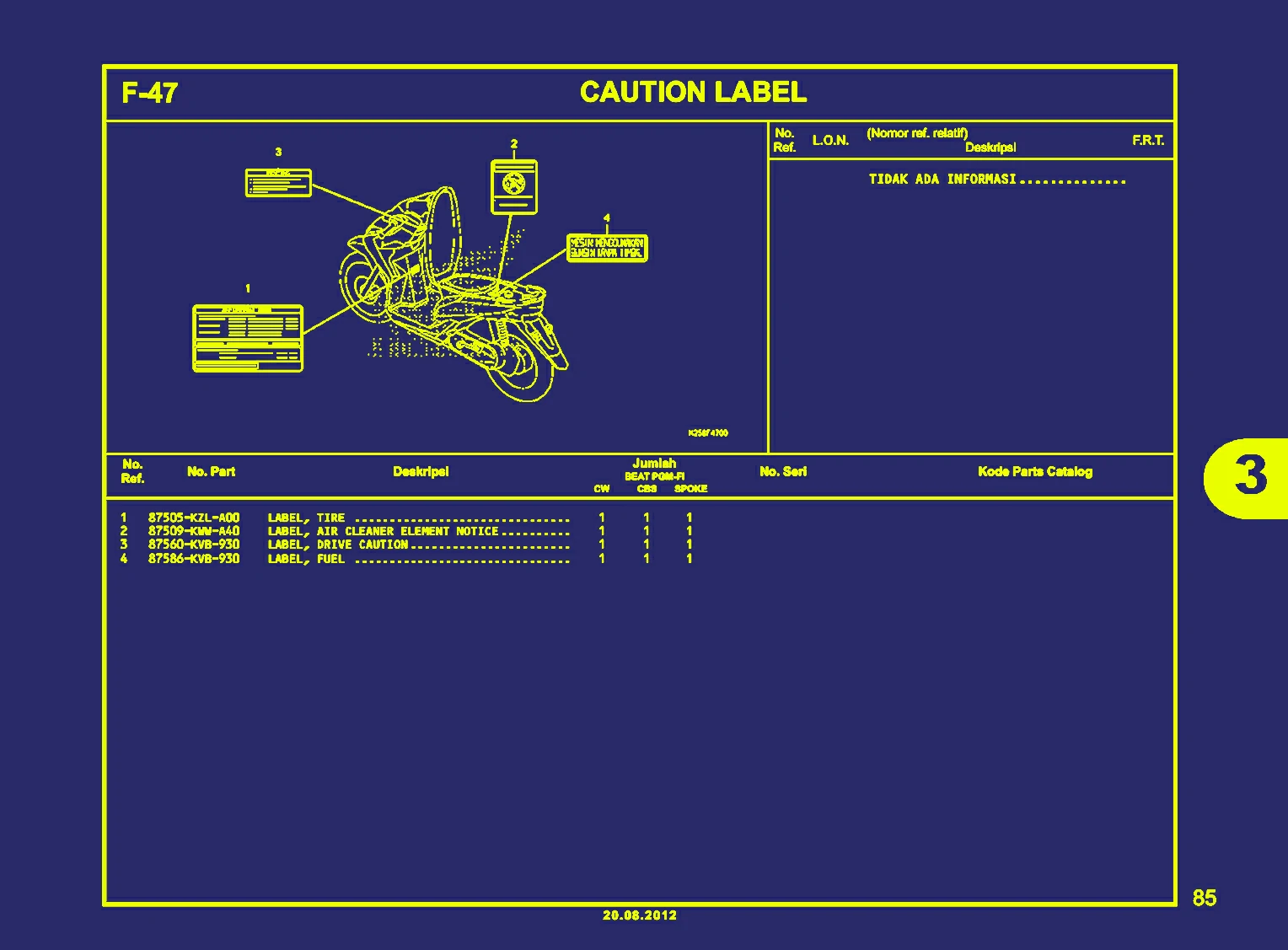 Gambar BEAT FI-CAUTION LABEL