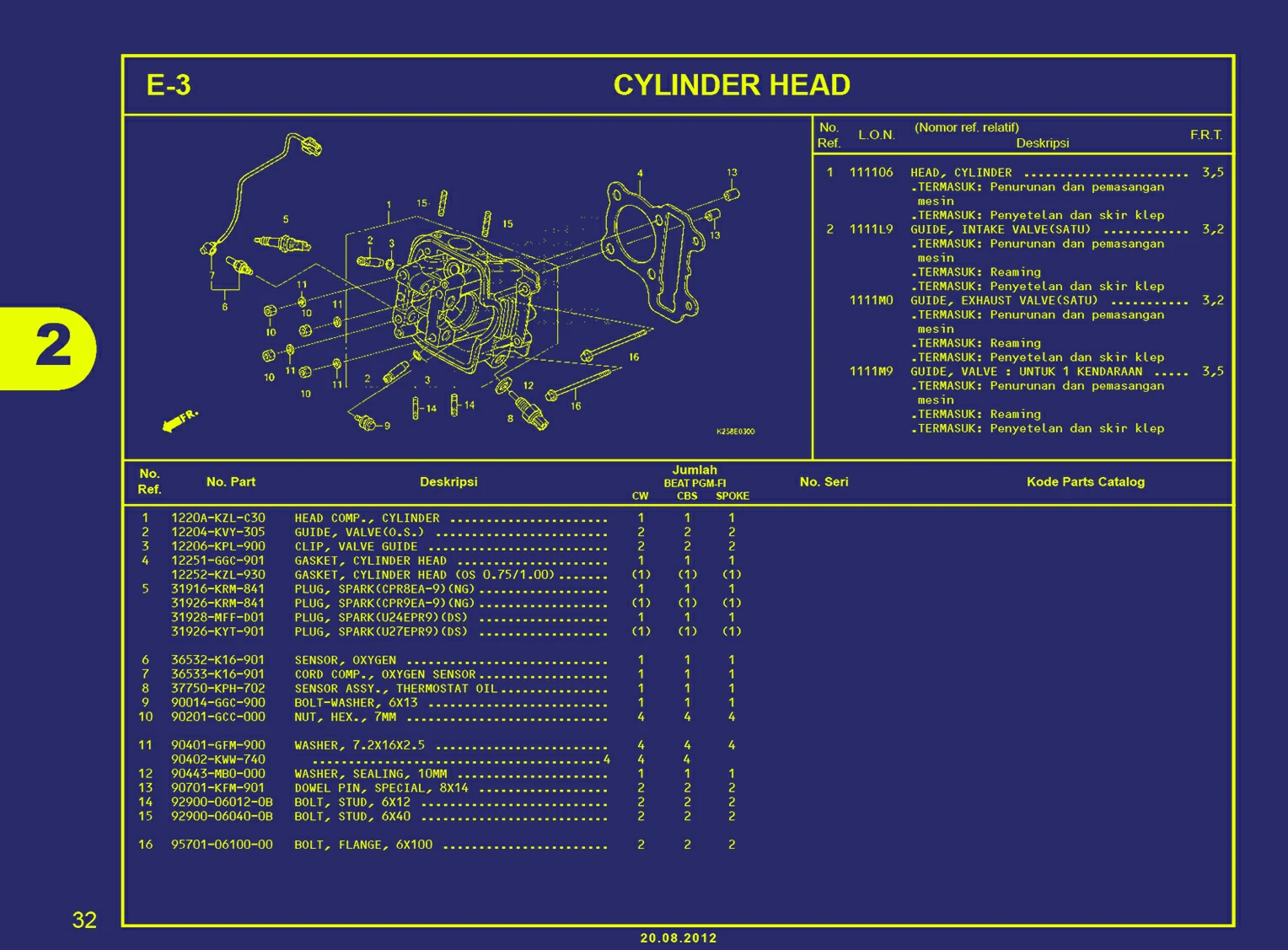 Gambar BEAT FI-CYLINDER HEAD