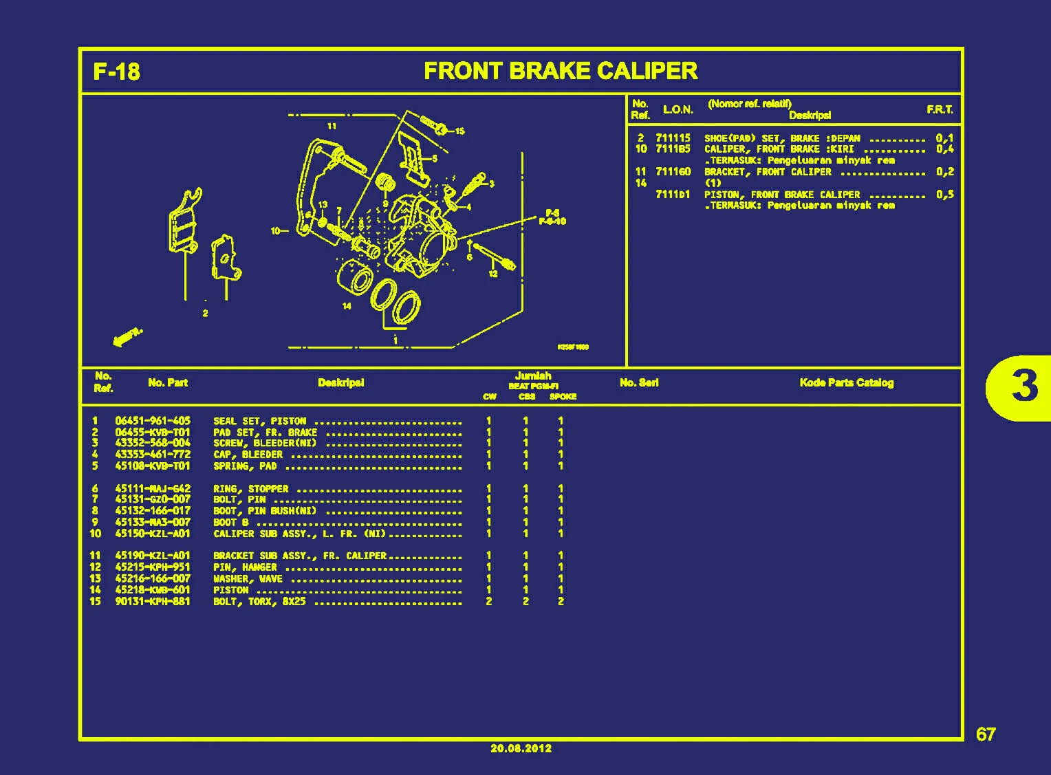 Gambar BEAT FI-FRONT BRAKE CALIPER