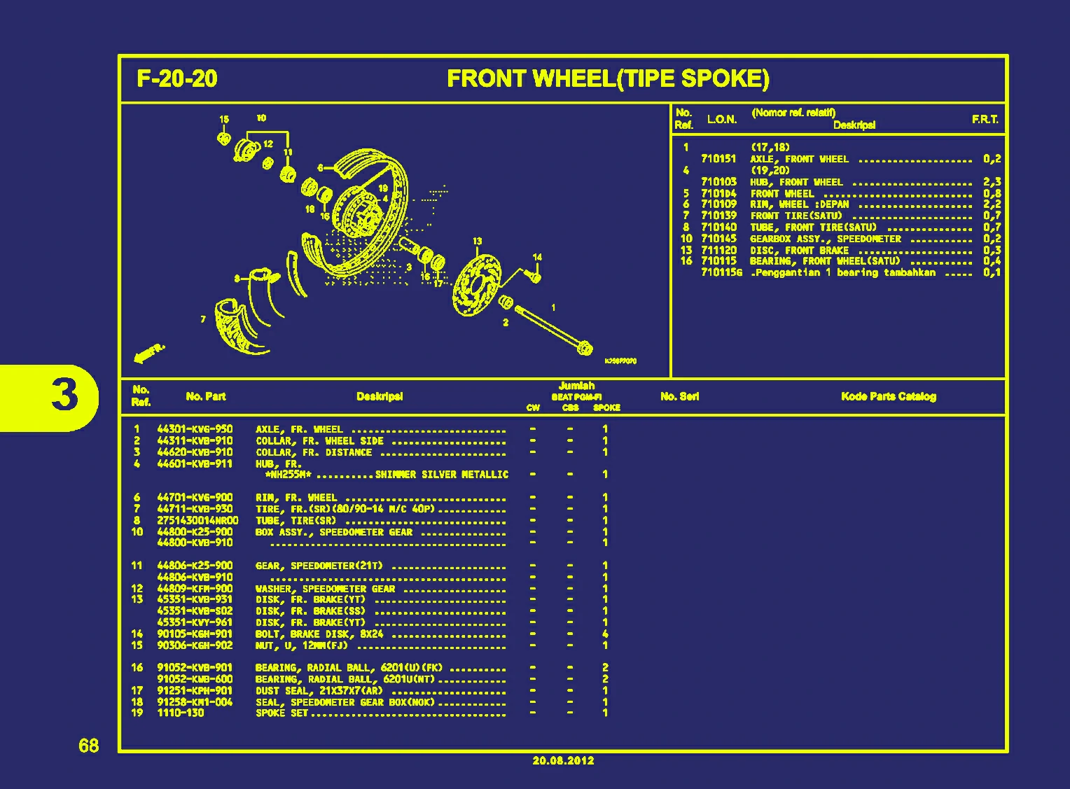 BEAT FI-FRONT WHEEL (TIPE SPOKE)