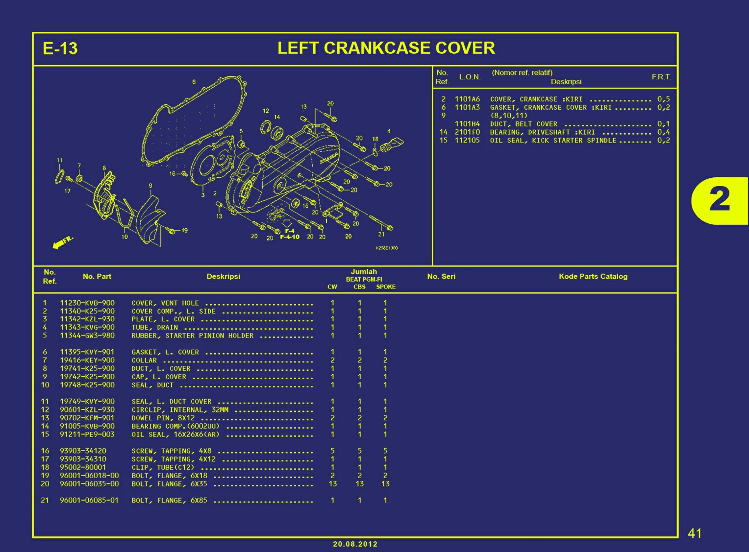 Gambar BEAT FI-LEFT CRANKCASE COVER