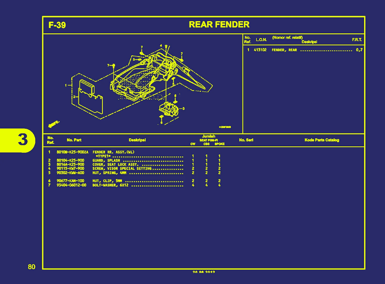 Gambar BEAT FI-REAR FENDER