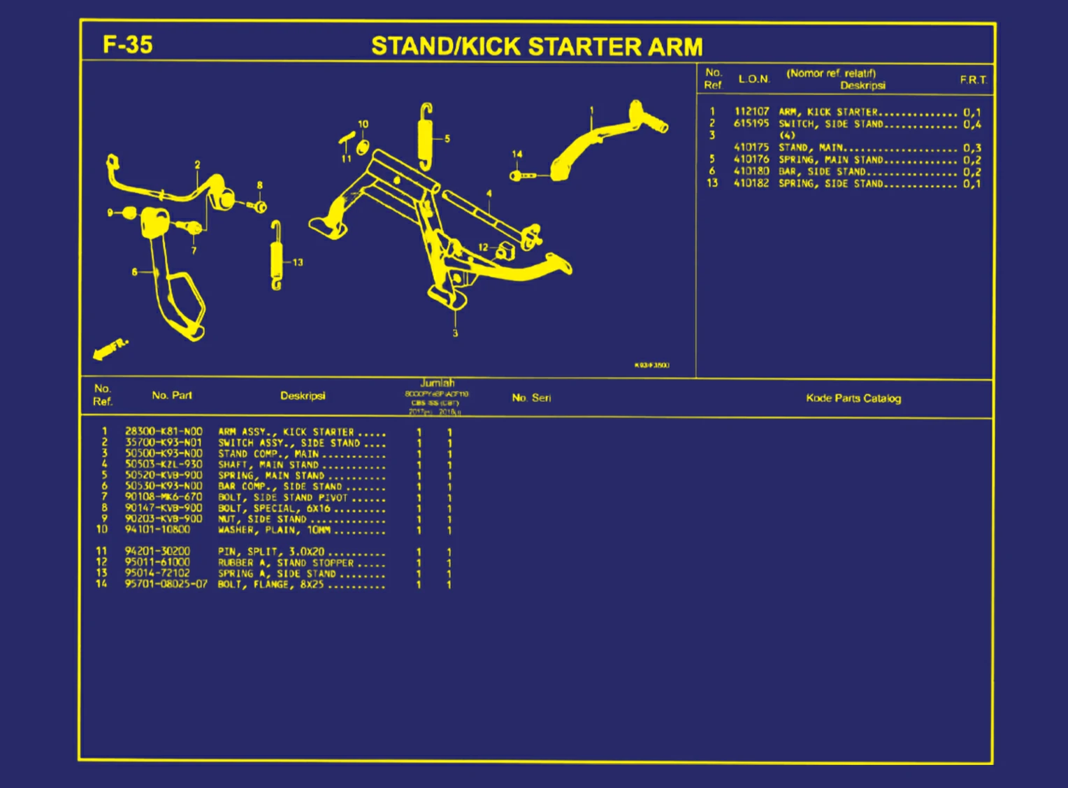 stand atau kick starter arm