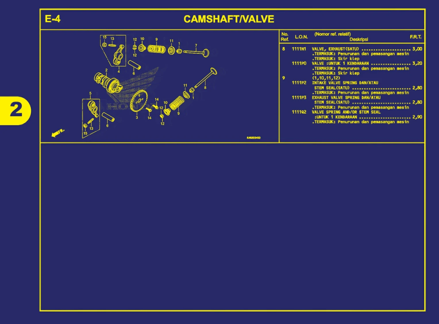 camshaft atau valve 2