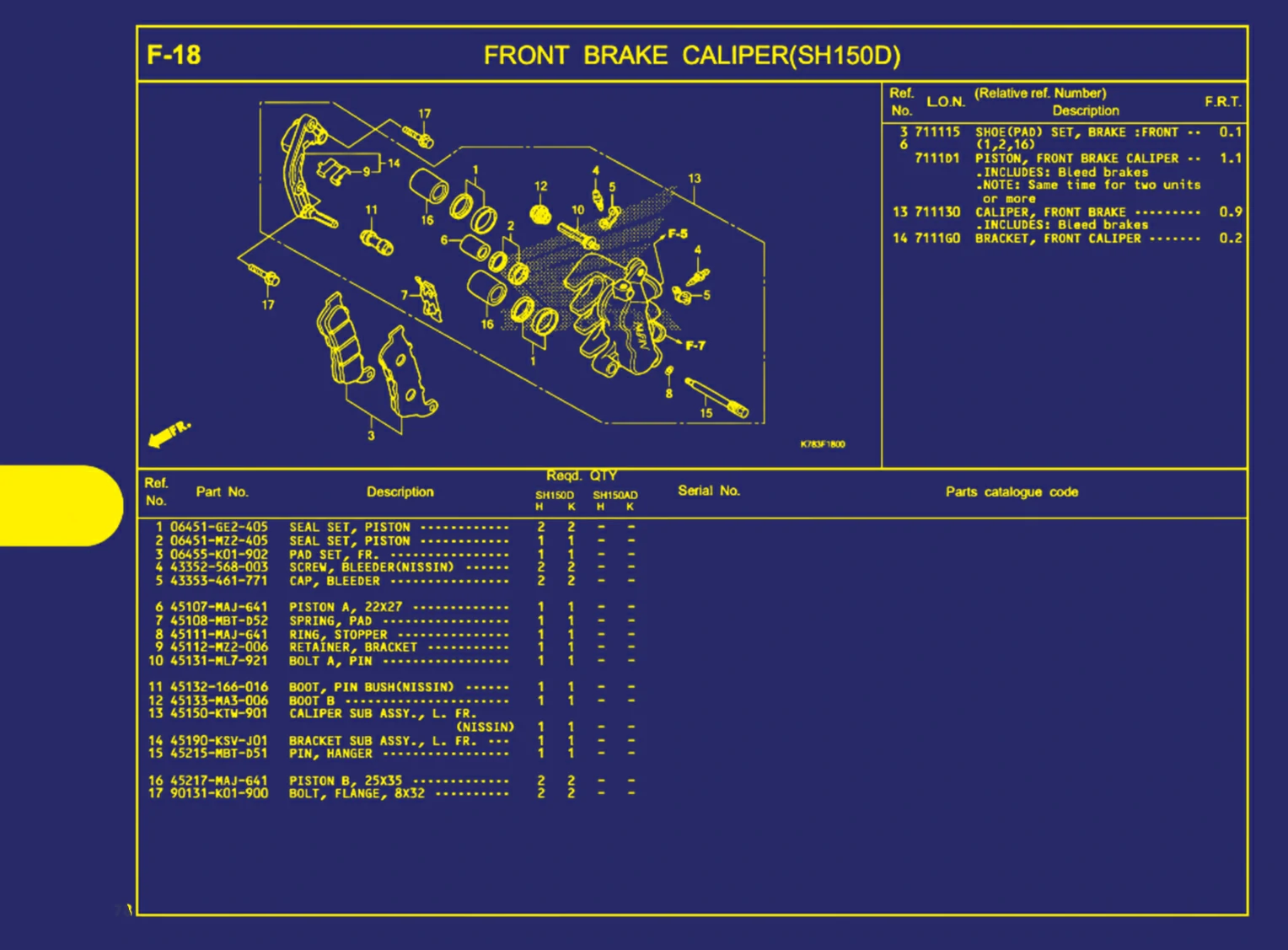 Front Brake Caliper(Sh150d)