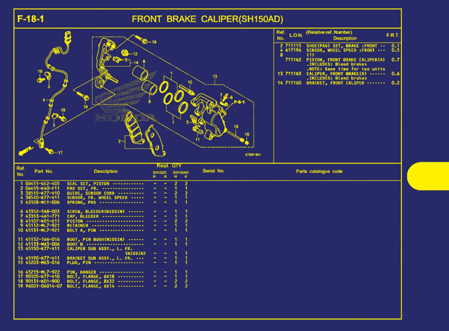 Front Brake Caliper(Sh150ad)