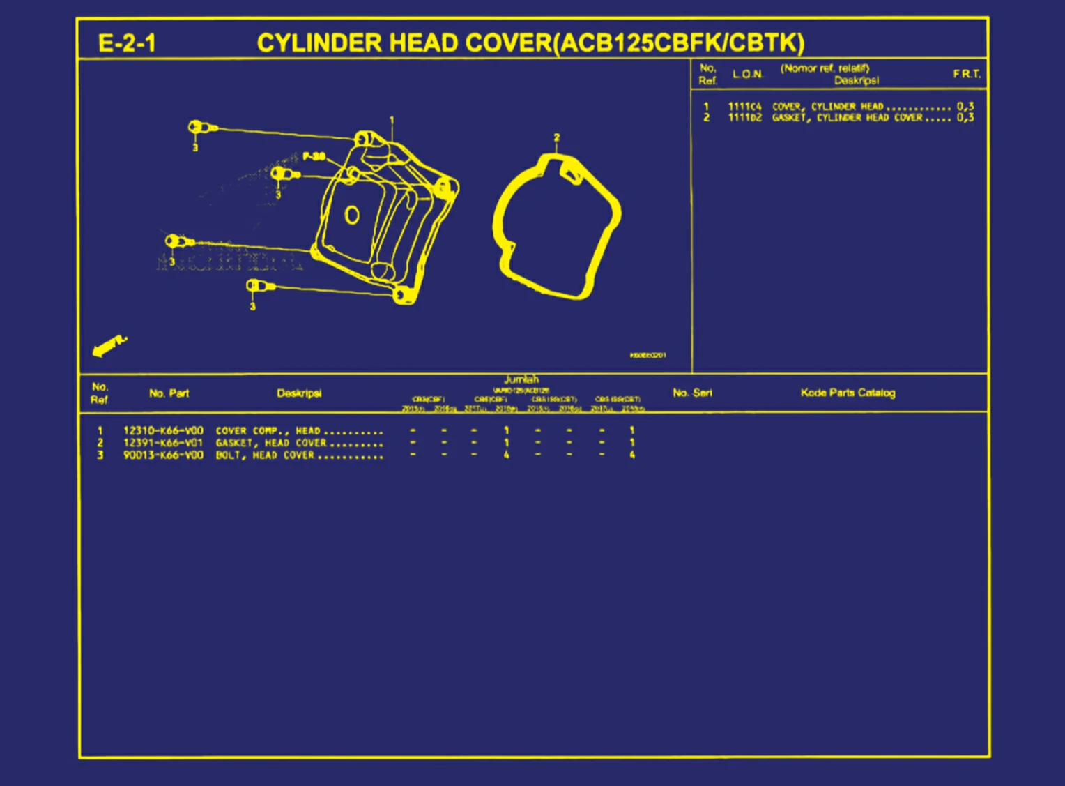 Cylinder Head Cover (ACB125CBF atau CBTK)