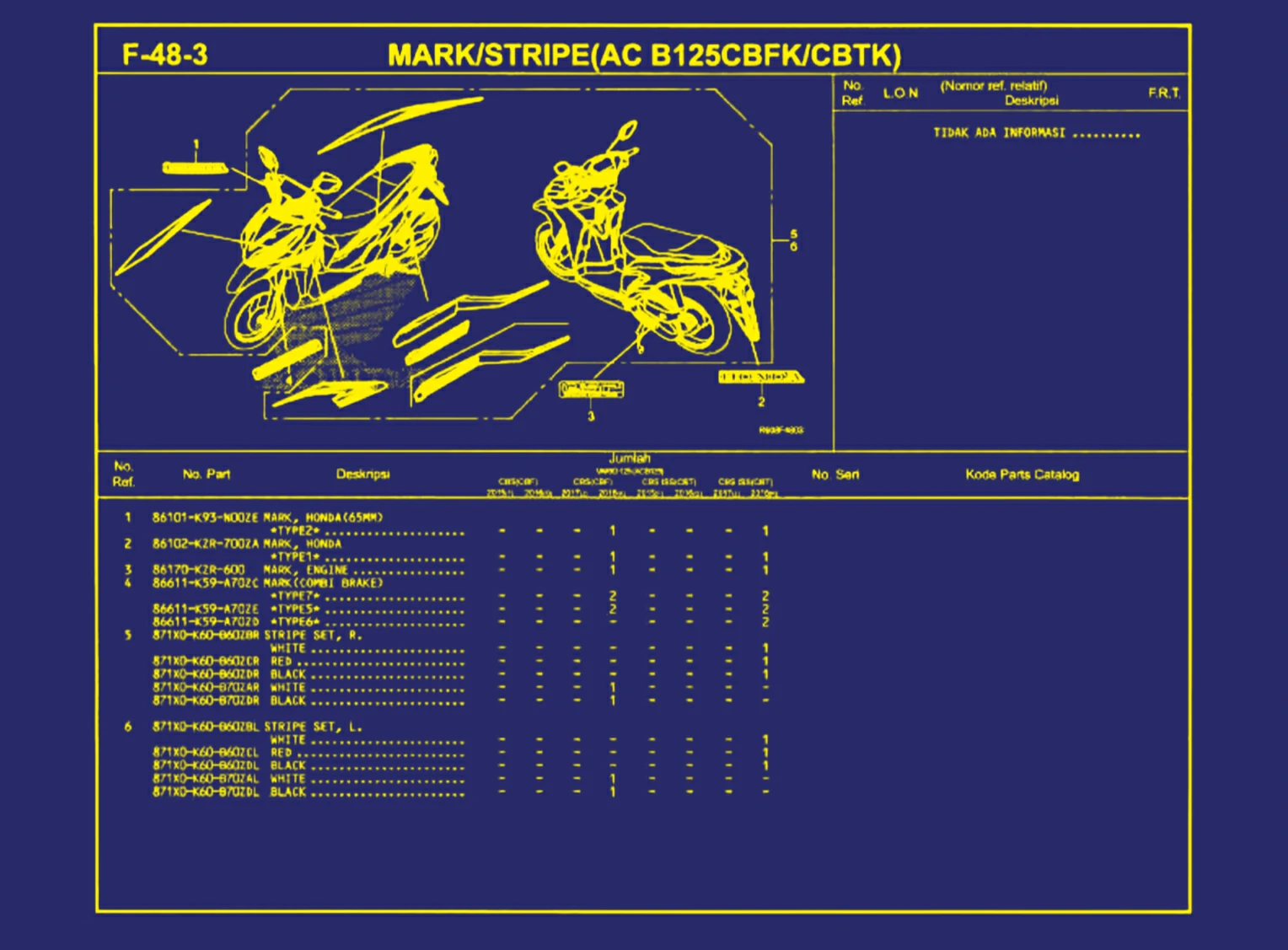 Mark atau Stripe (AC B125CBFK  atau CBTK)