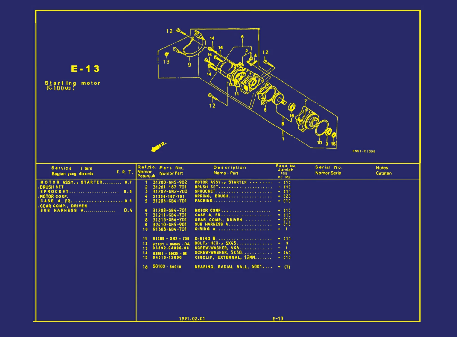 Starting Motor (C100M2)