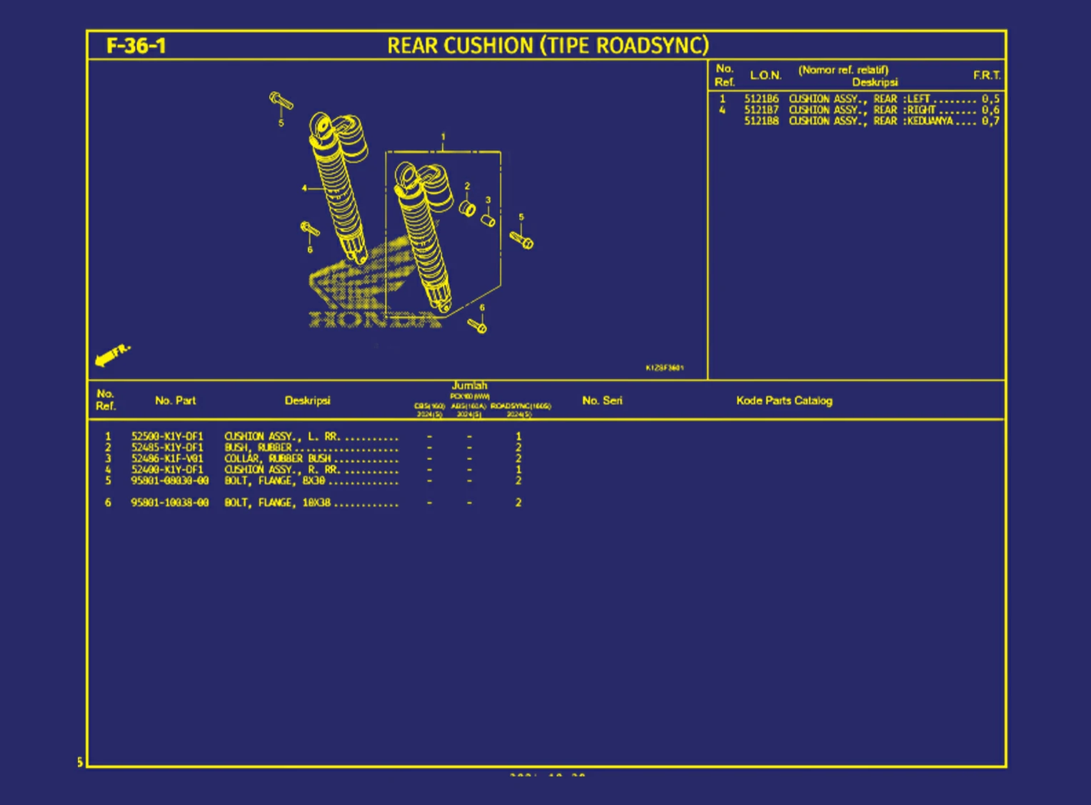 Rear Cushion (Tipe Roadsync)