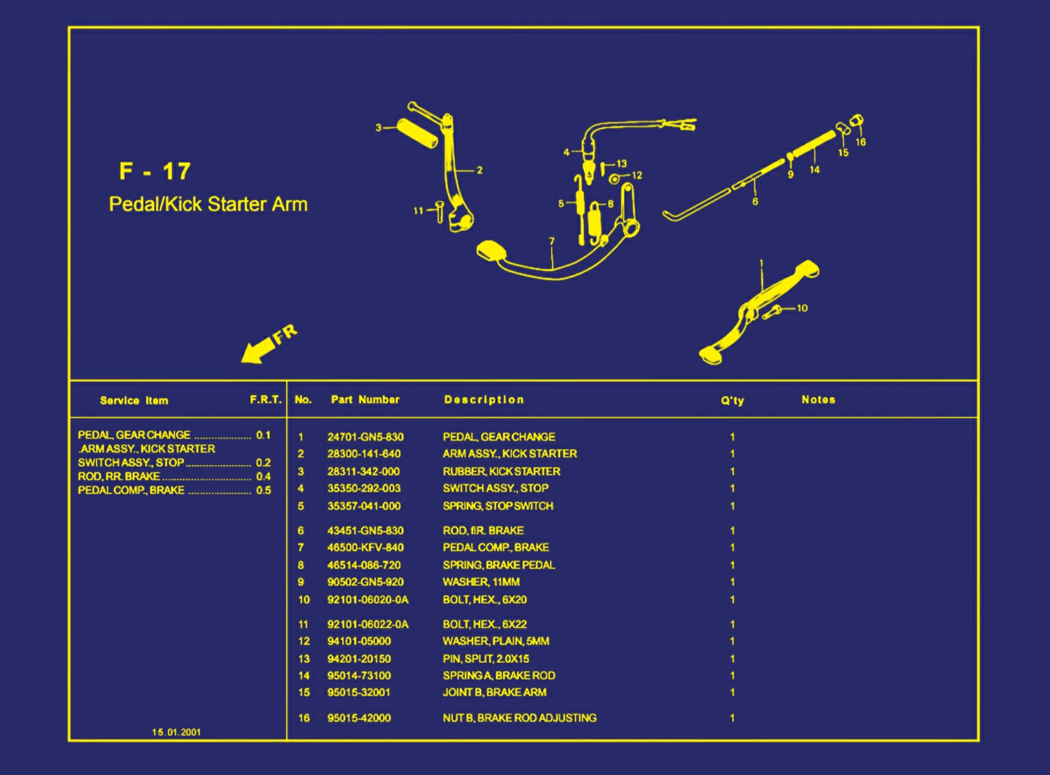 Pedal atau Kick Starter Arm