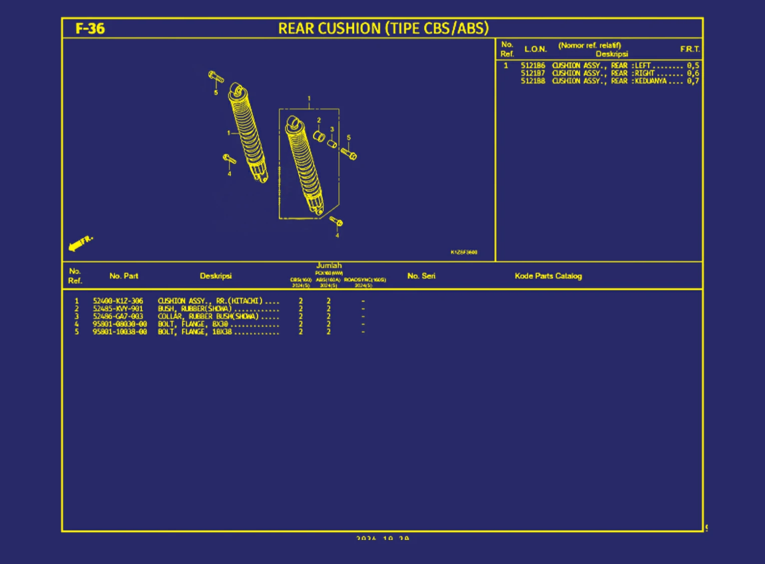 Rear Cushion (Tipe CBS atau ABS)