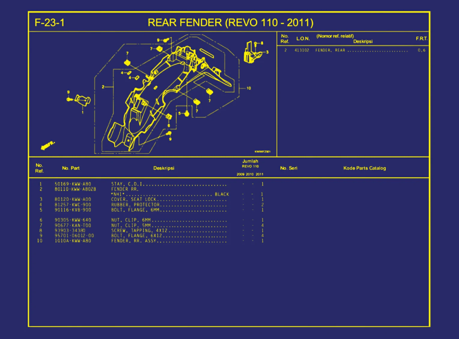 Rear Fender (Revo 110 - 2011)