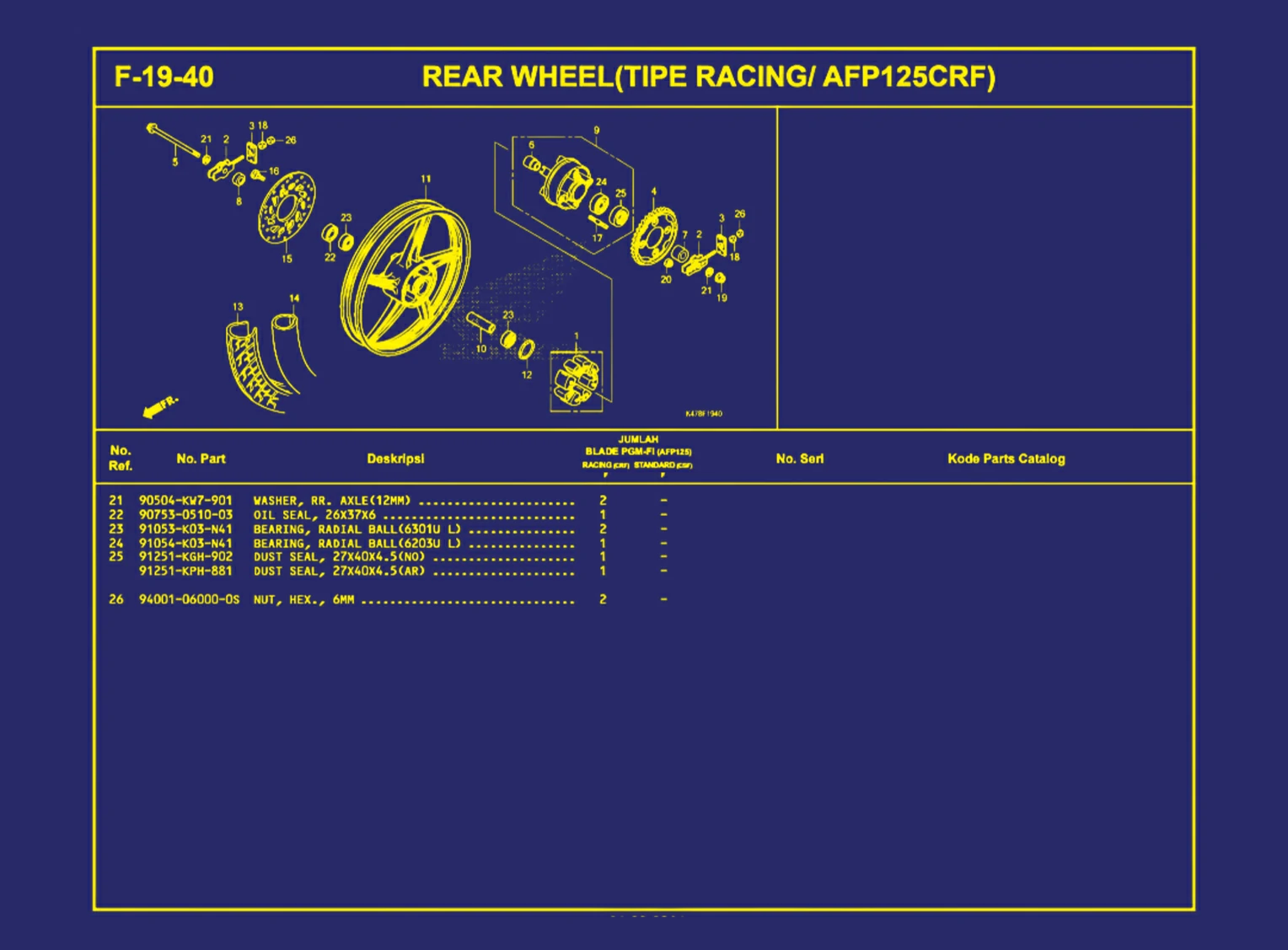 Rear Wheel (Tipe Racing atau AFP125CRF) 2