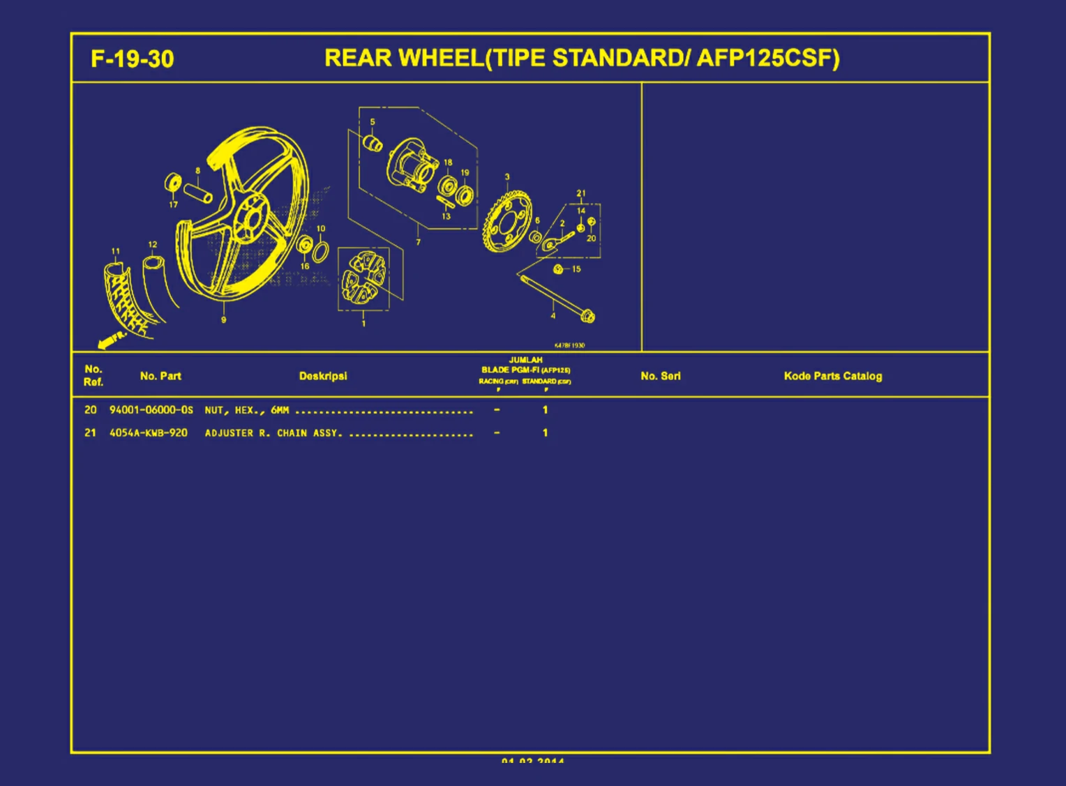 Rear Wheel (Tipe Standard atau AFP125CSF) 2