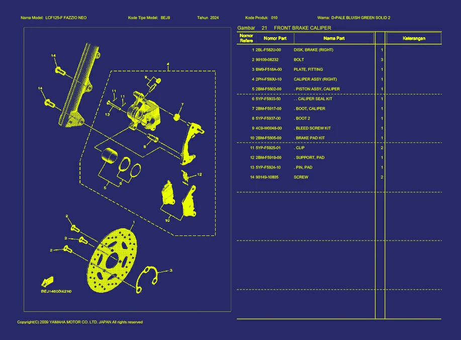 Gambar 14. FAZZIO NEO FRONT BRAKE CALIPER