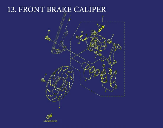 13. Aerox FRONT BRAKE CALIPER