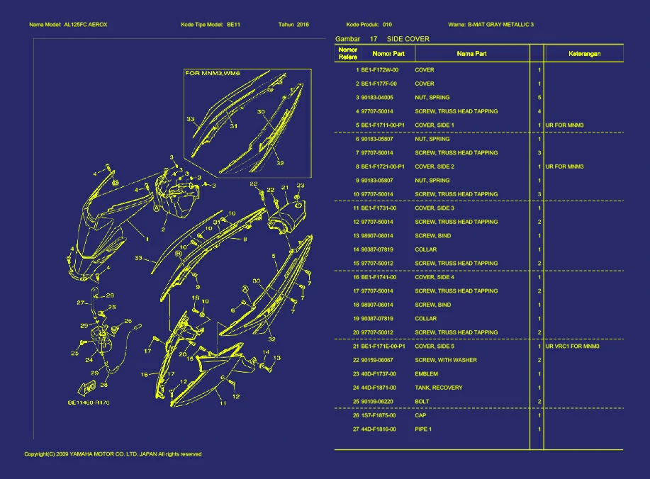 Gambar 28. AL125FC AEROX SIDE COVER 1