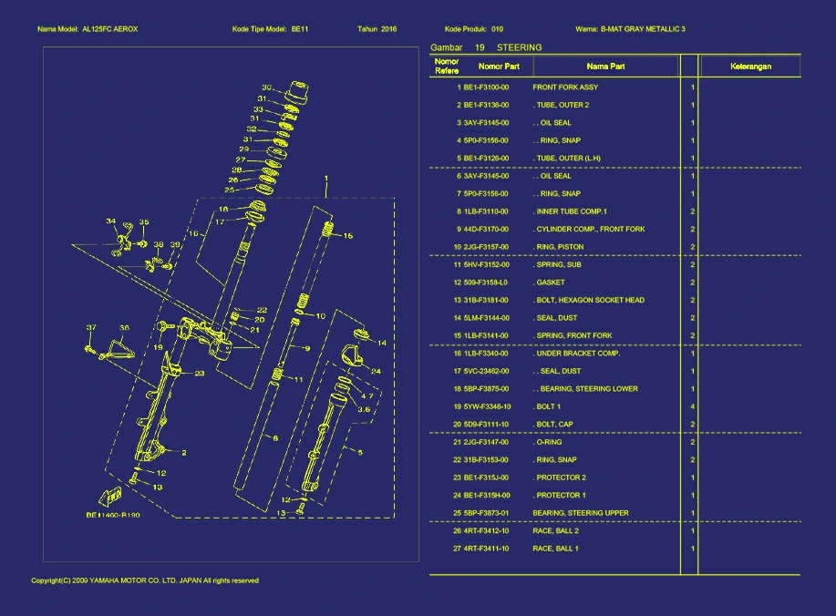 Gambar 33. AL125FC AEROX STEERING 1