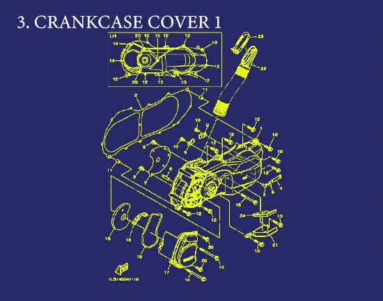 3. Aerox CRANKCASE COVER 1