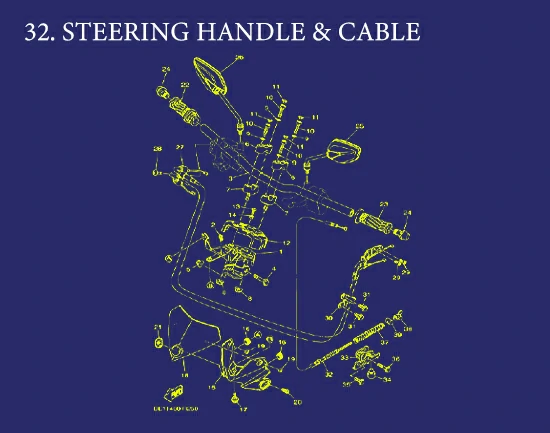 32. Aerox STEERING HANDLE & CABLE