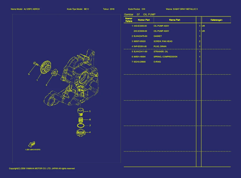 Gambar 23. AL125FC AEROX OIL PUMP