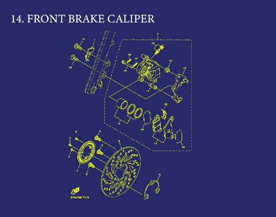 14. FREEGO 125 CONNECTED FRONT BRAKE CALIPER