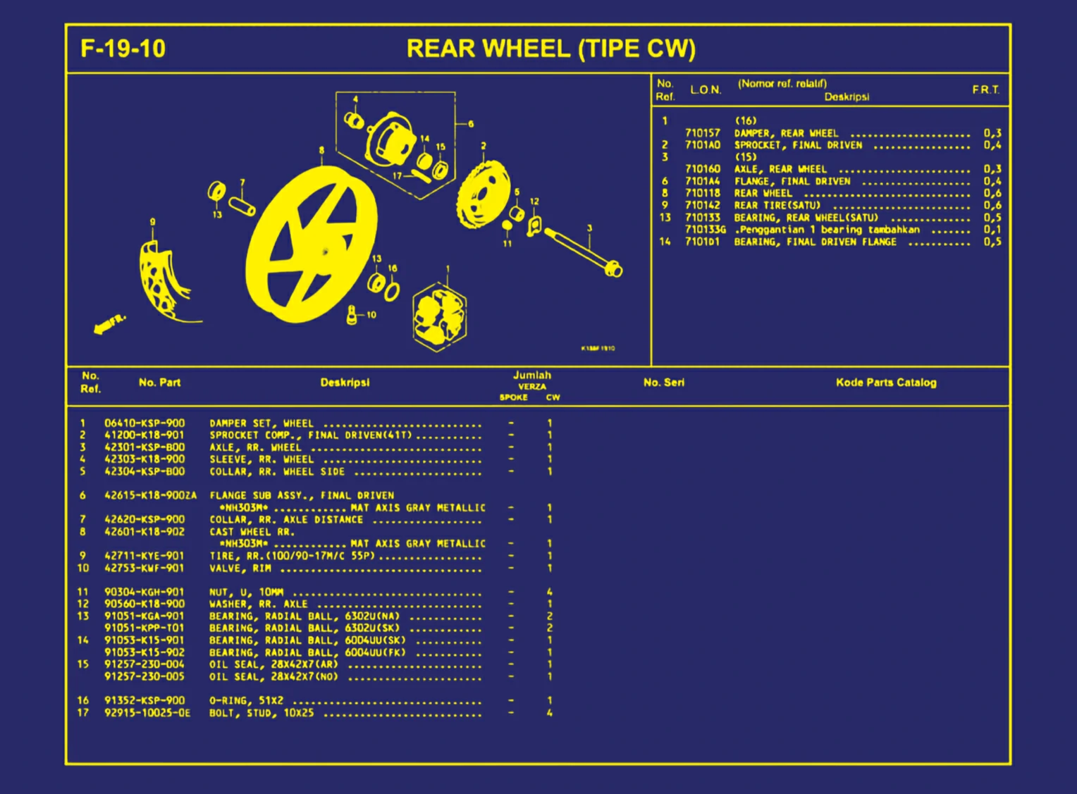 Rear Wheel (Tipe CW)