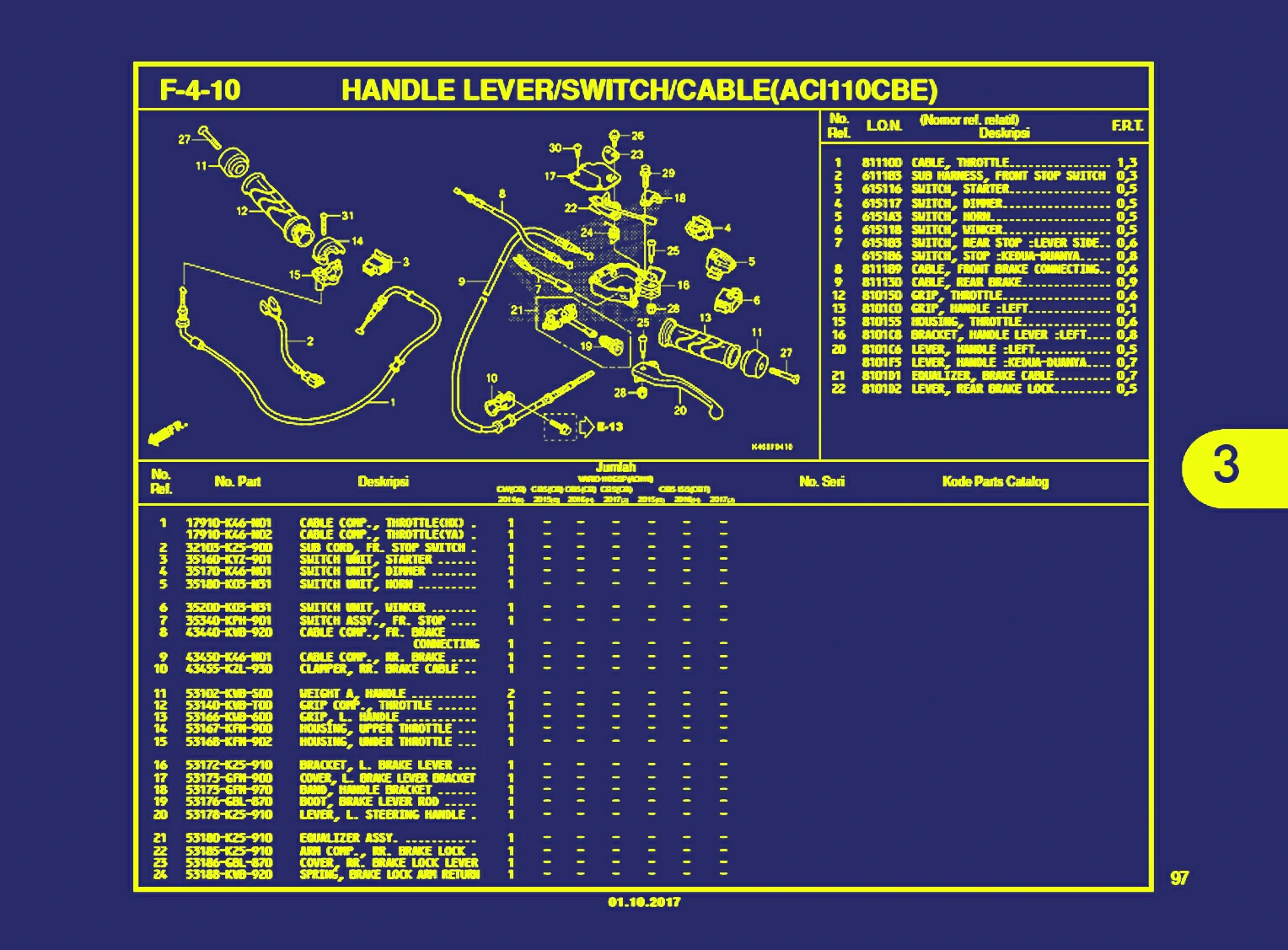 handle lever atau switch cable 1