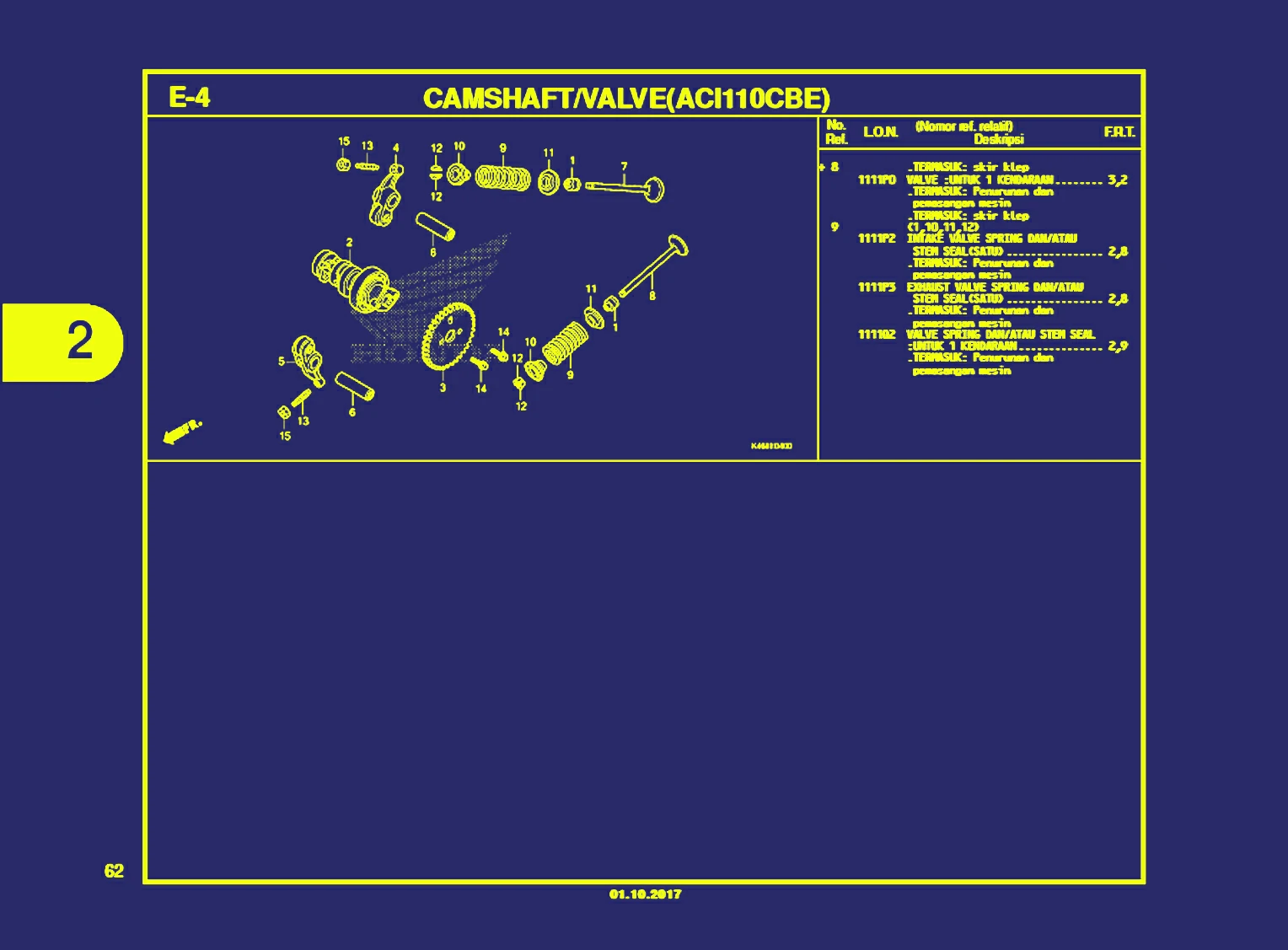 camshaft atau valve 2