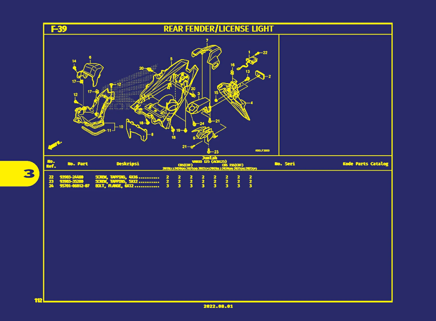 rear fender atau license light 2