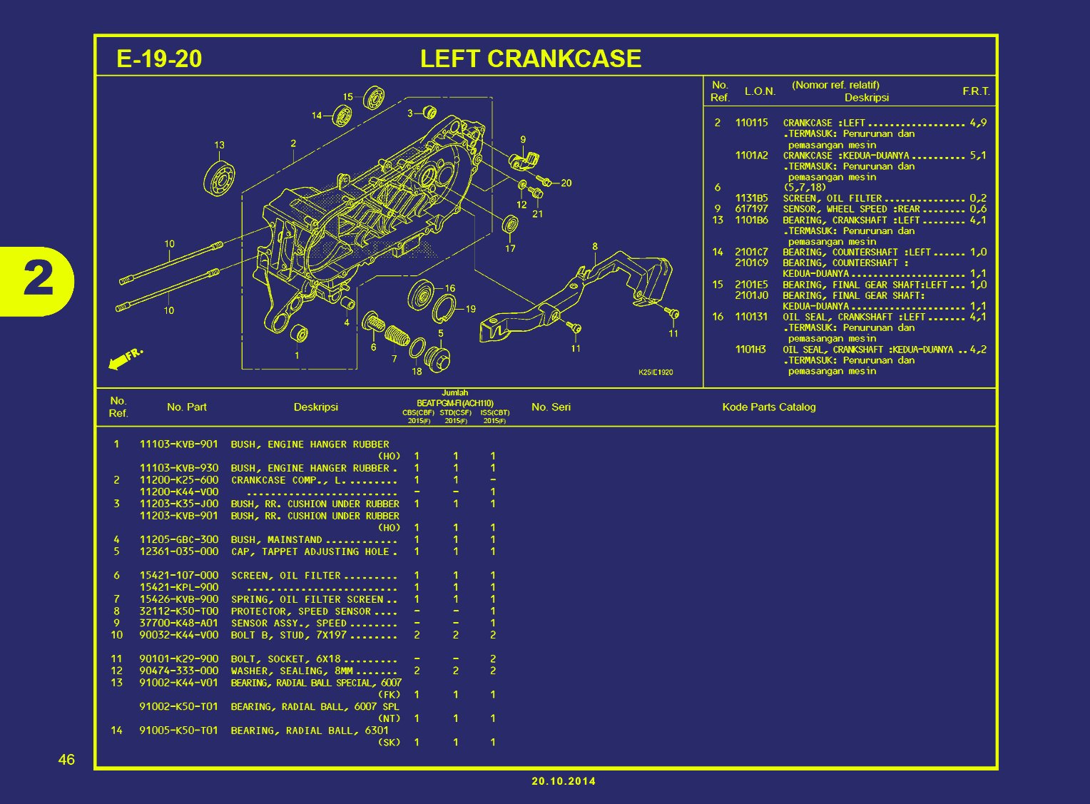 BEAT ESP-LEFT CRANKCASE A