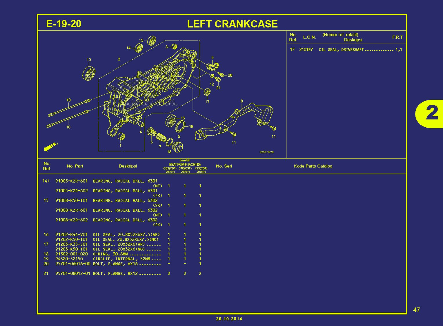 BEAT ESP-LEFT CRANKCASE B